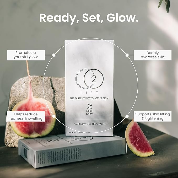 CO2Lift Carboxy Gel Treatment Facial Mask for Radiant Youthful Skin, Advanced Skincare for Puffy Eyes, Dark Circles, Fine Lines and Wrinkles - 2 Packs