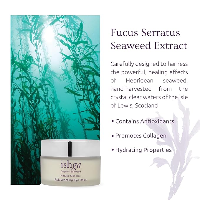 Ishga Eye Balm | Natural & Organic Skincare | Scottish Seaweed | All Skin Types | Vegan & Cruelty Free | Nourishing & Hydrating | 1.01 Fluid Ounces