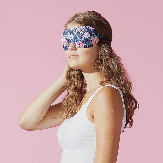 Bucky 40 Blinks No Pressure Eye Mask for Travel & Sleep, Midnight Floral, One Size