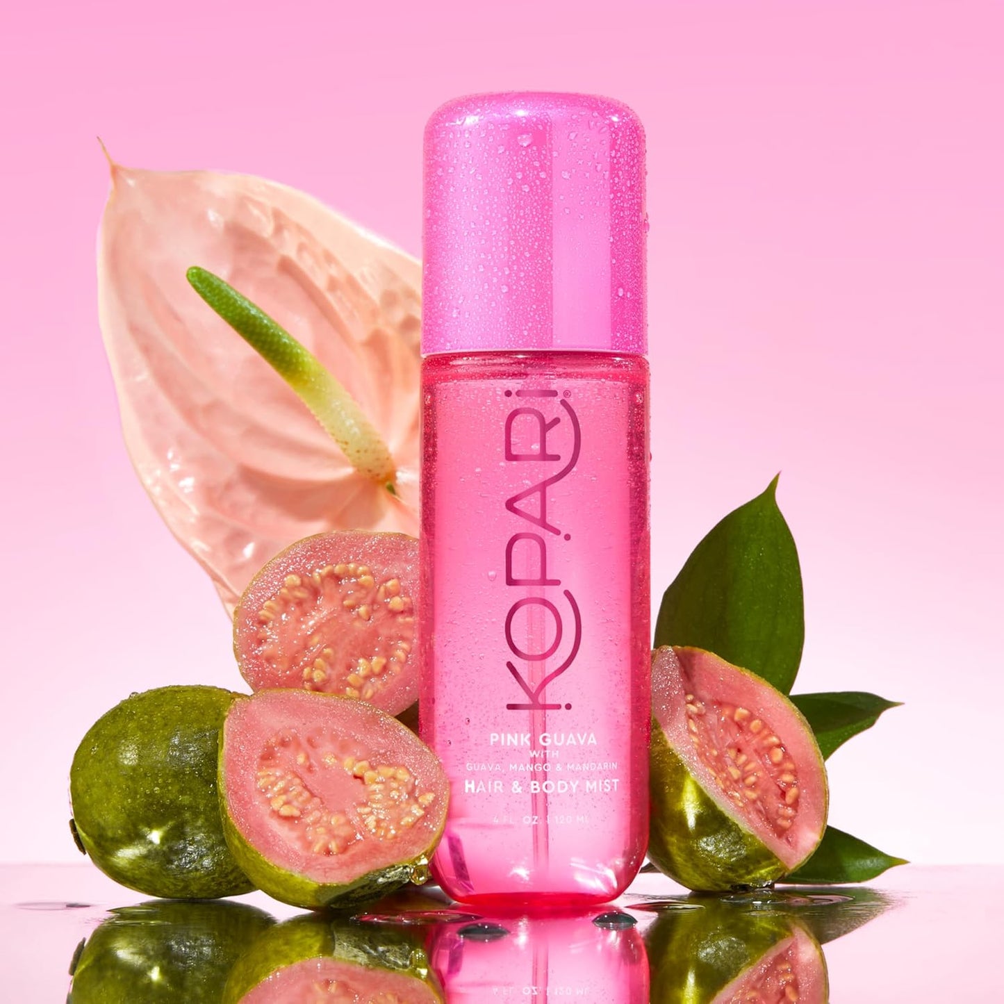 Kopari Pink Guava Hair & Body Mist – Guava, Mango, Mandarin, Coconut, Vanilla & Sandalwood Scent, Long-Lasting Clean Fragrance Spray, Vegan & Cruelty-Free, 4 oz