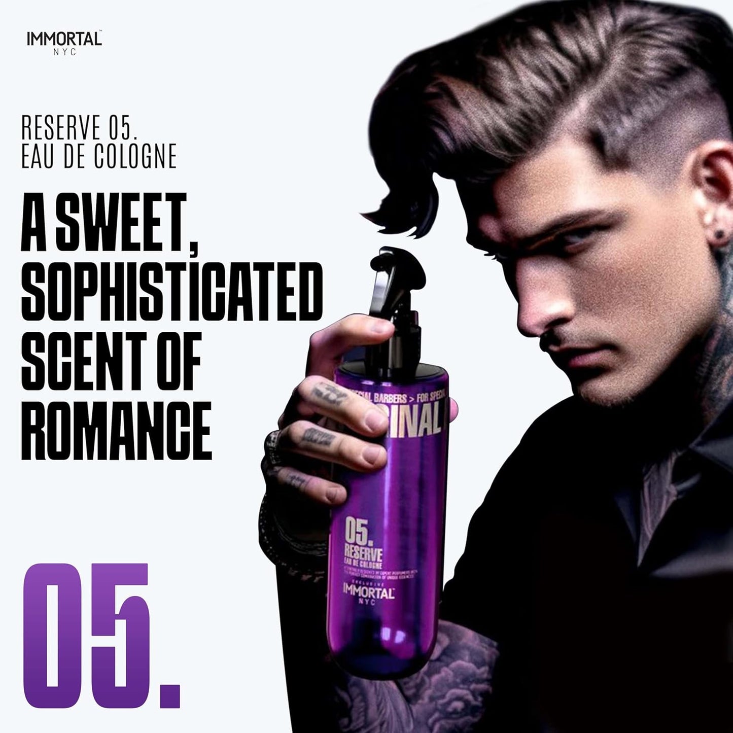 Immortal NYC Reserve 05, After Shave Spray Body/Face Men's Cologne, 17 oz - Exclusive Barbers - Softens Skin - Refreshes/disinfects and Relieves Face and Skin - Moisturizing Formula After Shaving