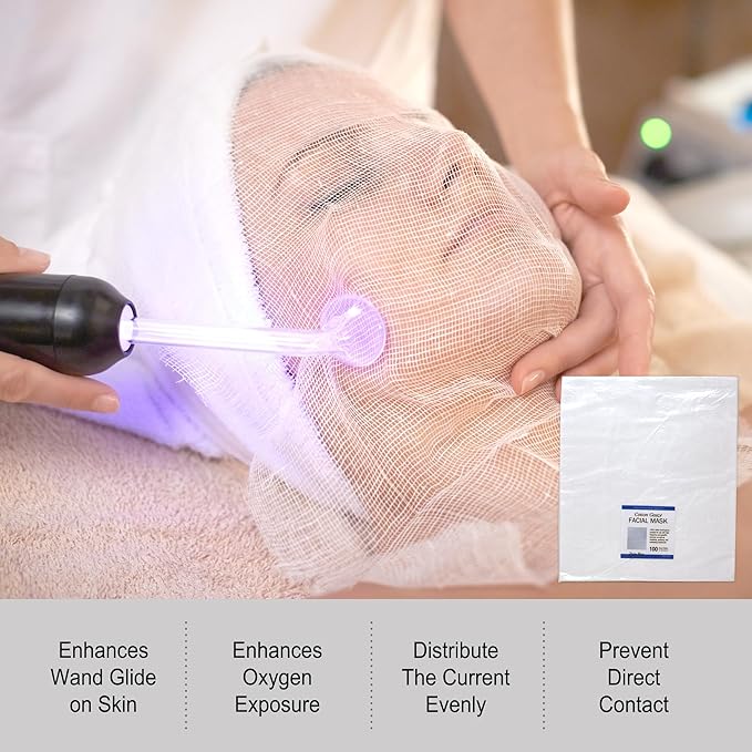 APPEARUS 100% Cotton Gauze Facial Masks – Pre-Cut & Uncut Options – Breathable Open Weave for High-Frequency, Clay, Mud, and Paraffin Treatments – 100 Count