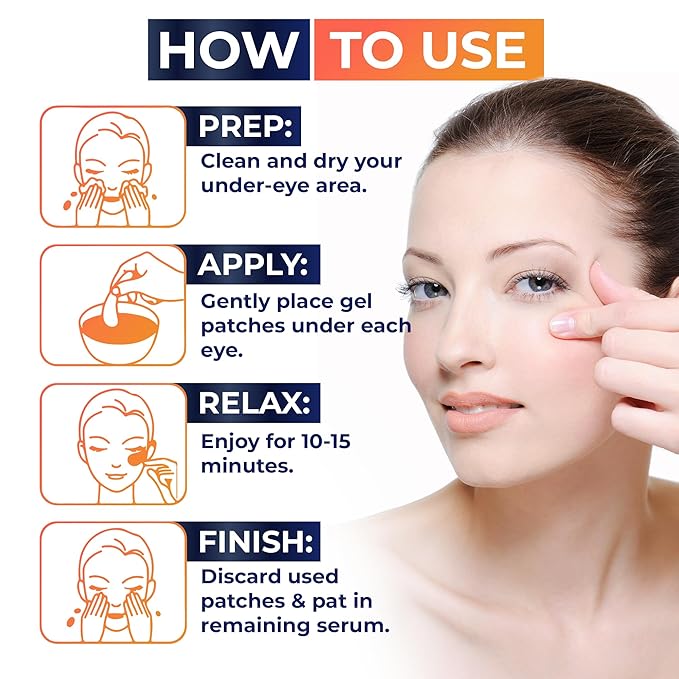 Gold Under Eye Patches For Puffy Eyes And Dark Circles - Overnight eye patches for Anti-Aging with Collagen & Hyaluronic Acid -Under Eyes Mask for Removing Dark Circles, Puffiness & Wrinkles