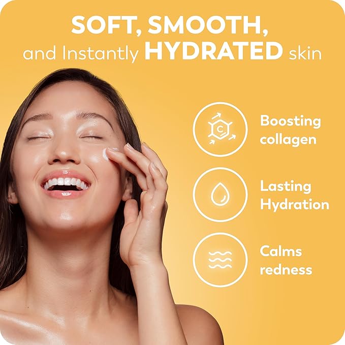 Moisturizer - Hydrating Face Cream for Dry Skin - Lightweight, Silky Texture - Collagen Boosting Peptides - Made in Japan - Wildflower Fragrance