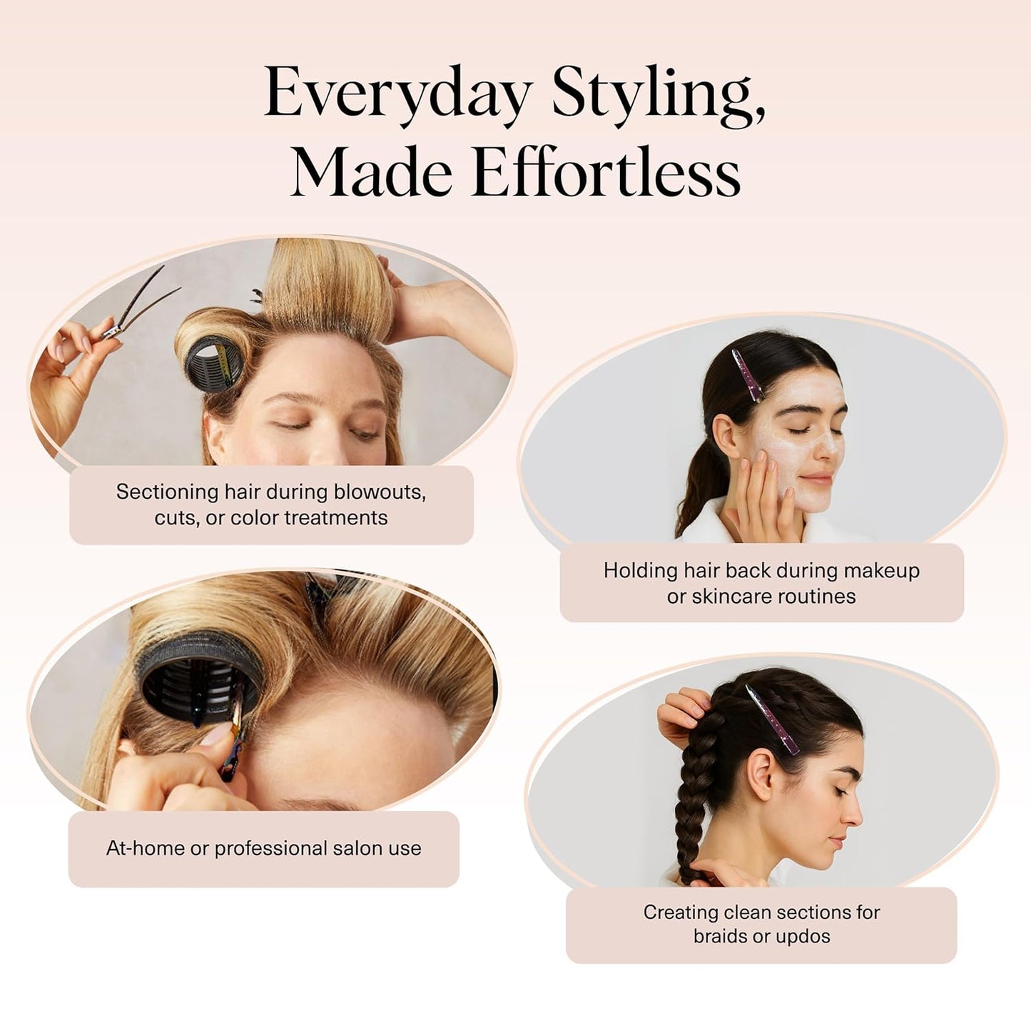 Kitsch Professional Alligator Clips for Hair Styling – 3.5" Aluminum Hair Sectioning Clips for Salon & Makeup Application | Lightweight for Stylists | Ideal Gifts for Women – Iridescent, 6 Pcs