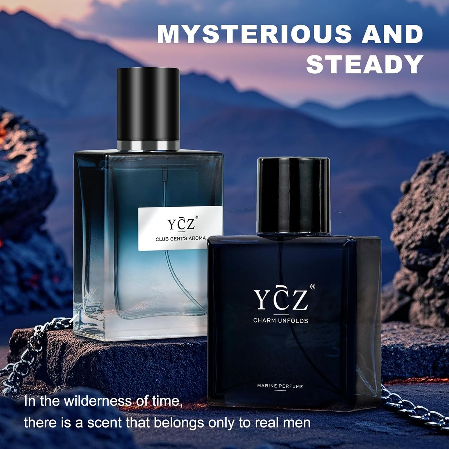 Ycz Cologne for Men Set, 1.7oz(50ml) Bottled Marine Perfume and Club Men Perfume Sophisticated Woody Citrus Scent, Highquality Long Lasting, Sleek Bottle Design, Ideal Special Occasions Ideal Gift
