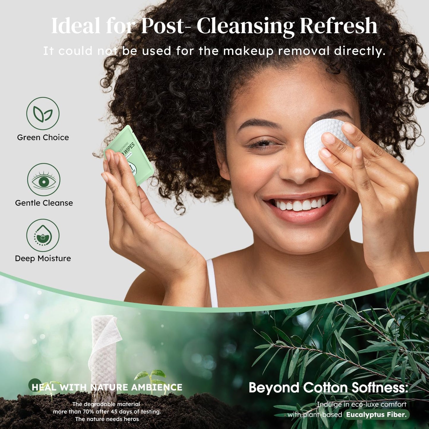 60PCS Eyelid Wipes for Dry Eyes & Blepharitis Relief, Tea Tree Oil Eye CleansingWipes, Soothes Face Cleansing, Dual Use Eyelid & Lash Wipes, Daily Eye Care for Women Men, Travel Essentials