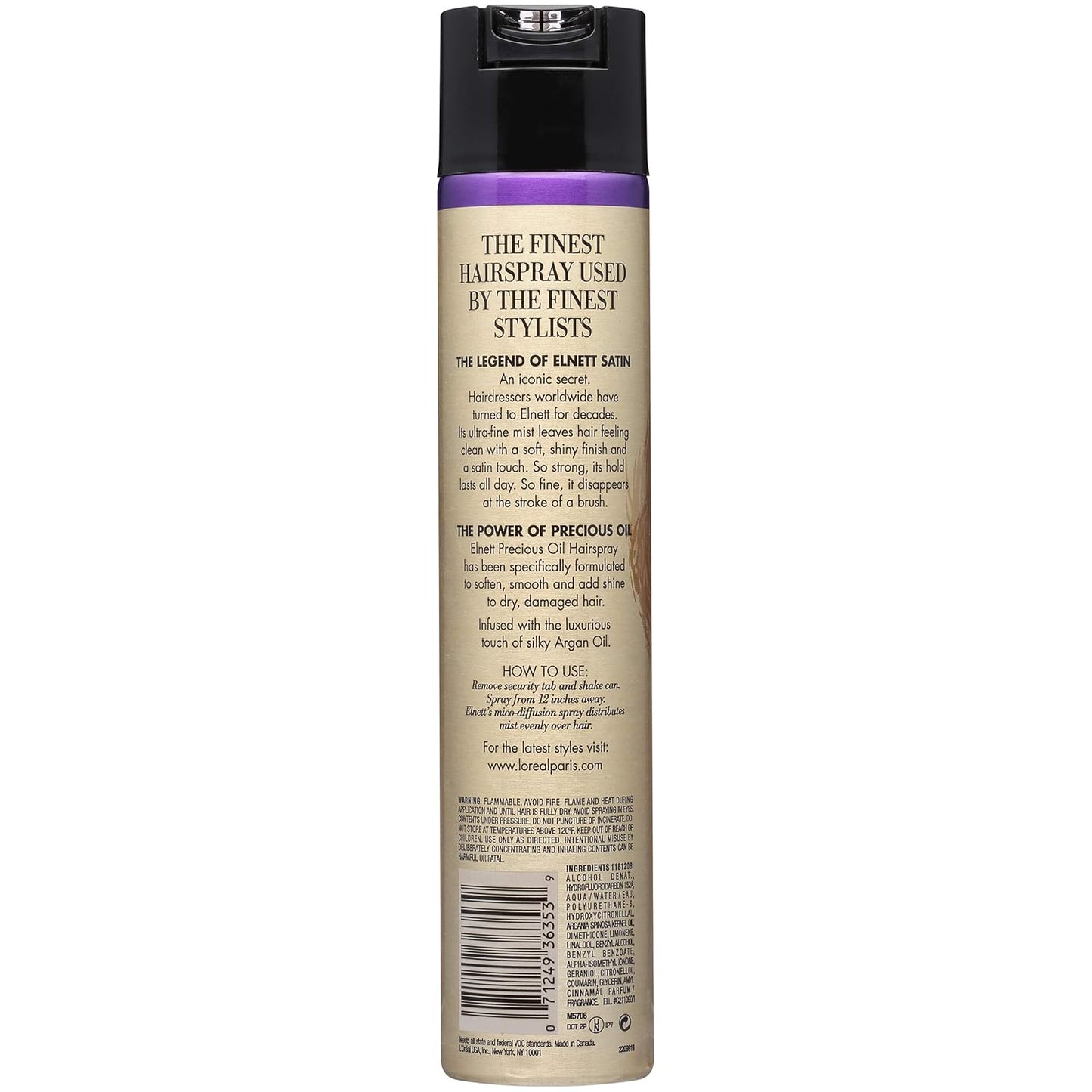 L'Oreal Paris Elnett Satin Precious Oils Hairspray 11 Ounce (1 Count)