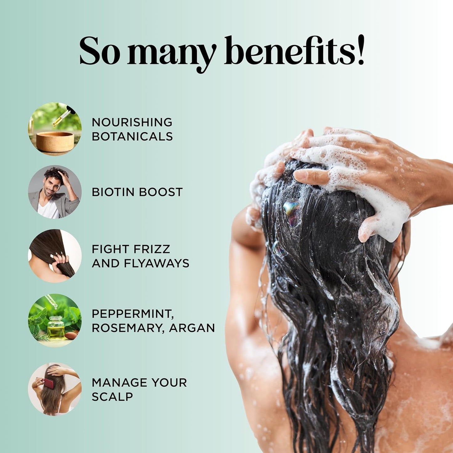 Biotin Rosemary Shampoo and Conditioner Set - Vegan Biotin Shampoo and Conditioner Set Volumizing Complex with Rosemary Essential Oil for Fine Weak & Dull Hair - Sulfate & Paraben Free (16 Fl Oz)