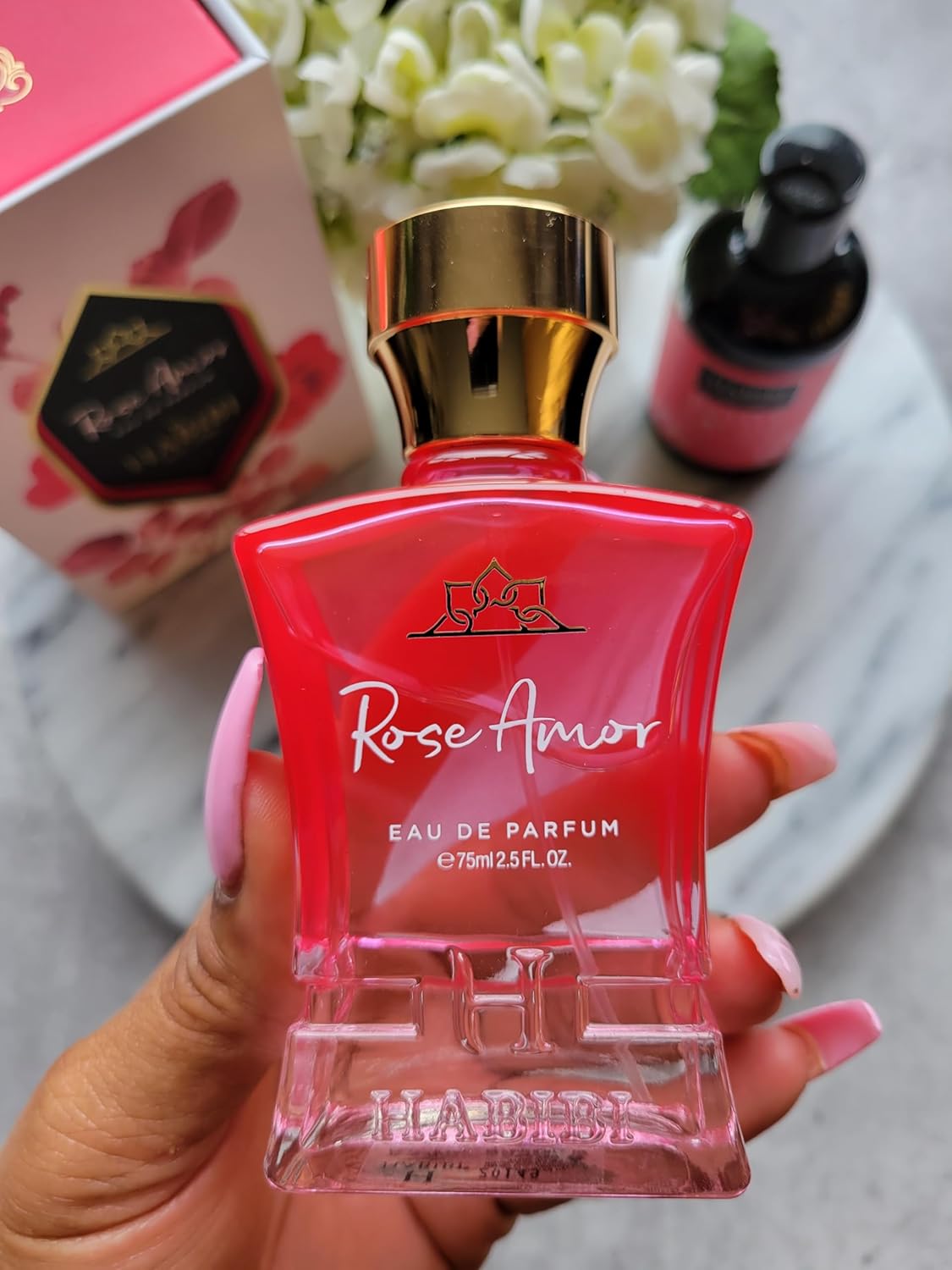H HABIBI Rose Amor Arabian Perfume for Women – 2.5 oz (75ML) Long Lasting Women's Fragrance, Warm Spicy Floral Scent with White Pepper, Citrus & Amber Notes