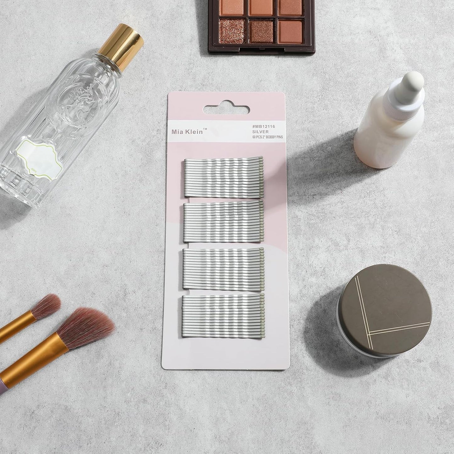 Bobby Pins, Hair Pins 2 Inch 60PCS Crimped Hair Grips for Kids, Girls, and Women, Secure and Easy for All Hair Types, With Ball Tips Design. Hair Accessories for Daily Use (Silver)