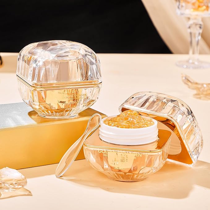 Golden Collagen Eye Cream 50g, Hyaluronic Acid Moisturizer, Anti-Aging, Brightening, Hydrating, with Zinc Collagen, Shea Butter, Niacinamide, Diminish Wrinkles and Dark Circles, Large Capacity