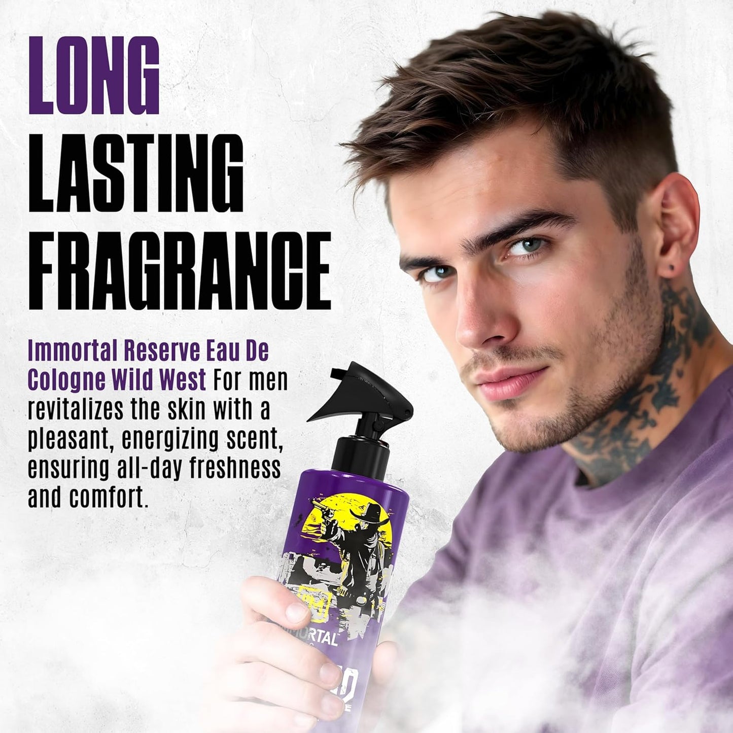 Immortal NYC Reserve 12 Wild West, After Shave Spray Body/Face Men's Cologne,17oz, Exclusive Barbers, Softens Skin, Refreshes, Disinfects and Relieves Face and Skin, Moisturizing Formula After Shaving