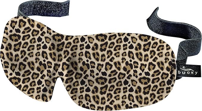 Bucky 40 Blinks No Pressure Printed Eye Mask for Travel & Sleep, Leopard, One Size
