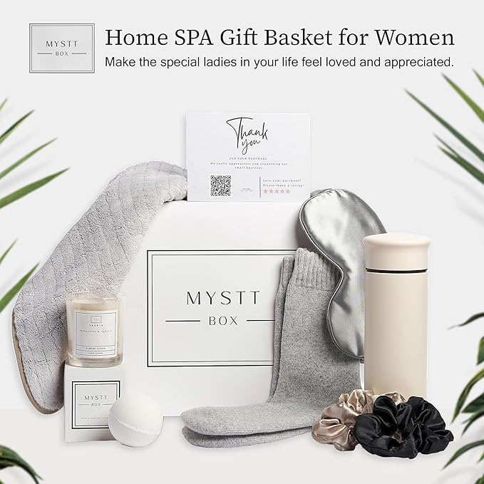 Self Care Spa Gifts for Women, Deluxe Spa Wellness Gifts for Thank You or Any Occasion, Gift-Ready Self Care Package for Women, Womens Christmas Gifts with Thermos, Bath Bomb & More