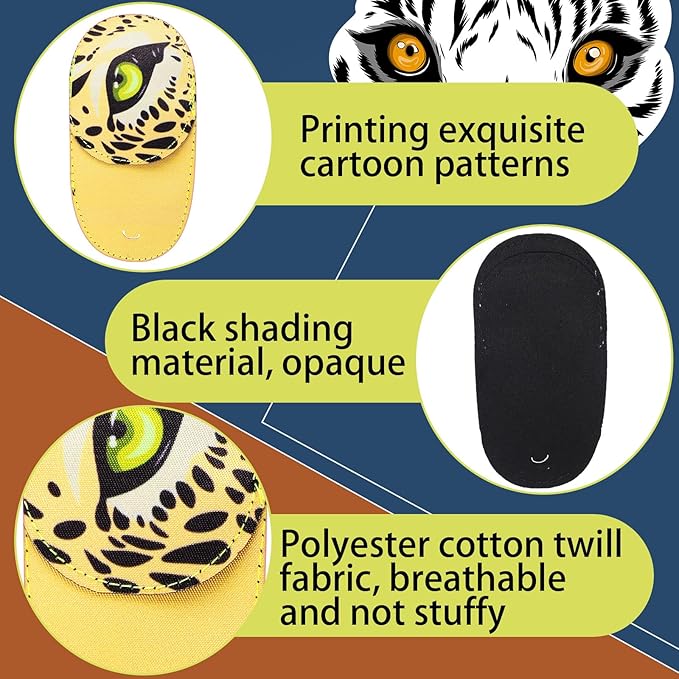 Newcotte 12 Pcs Eye Patch for Kids Toddler Reusable Adjustable Girls Boys Eyepatch for Glasses Left or Right Eye Patch, Assorted Patterns(Spooky)