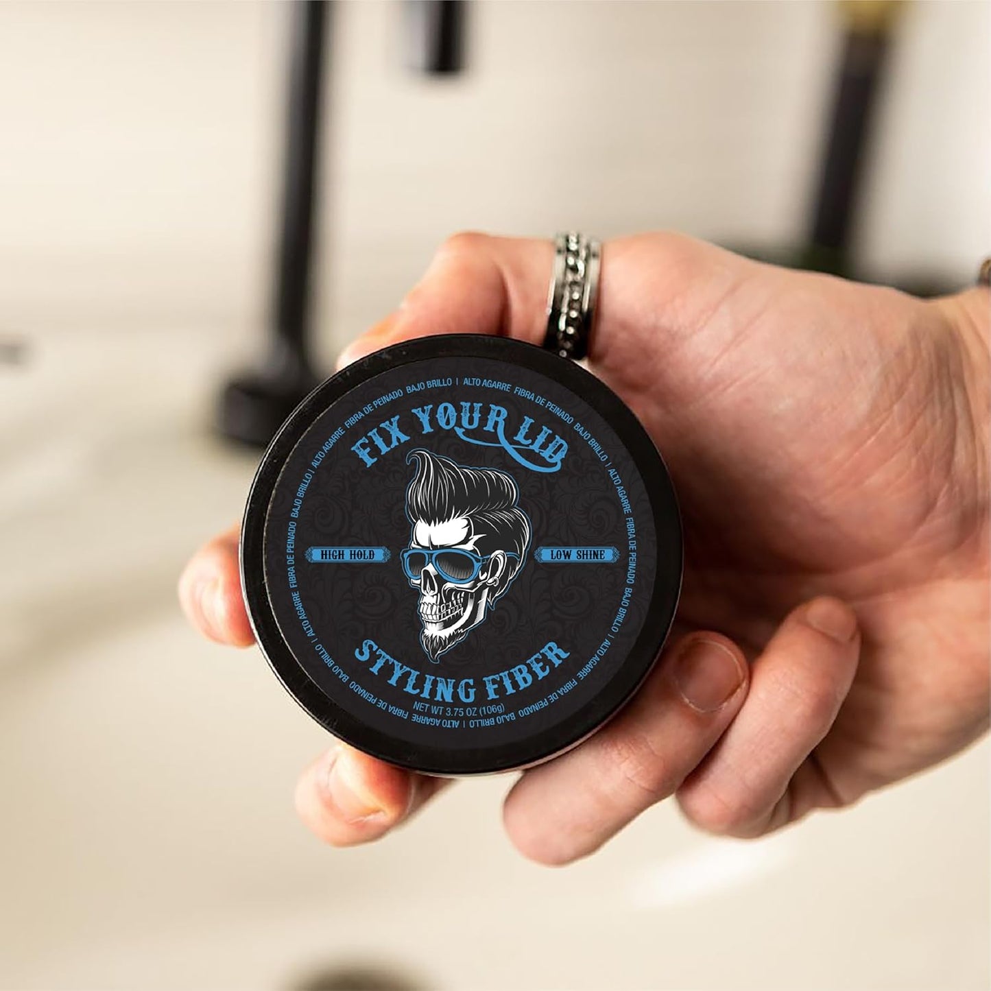 Fix Your Lid-Hair Styling Fiber for Men's and Boys' Short, Choppy Hair Types with High Hold and Low Shine, Infused with Pleasant Citrus Scent, Paraben and Phthalate Free,3.5 oz