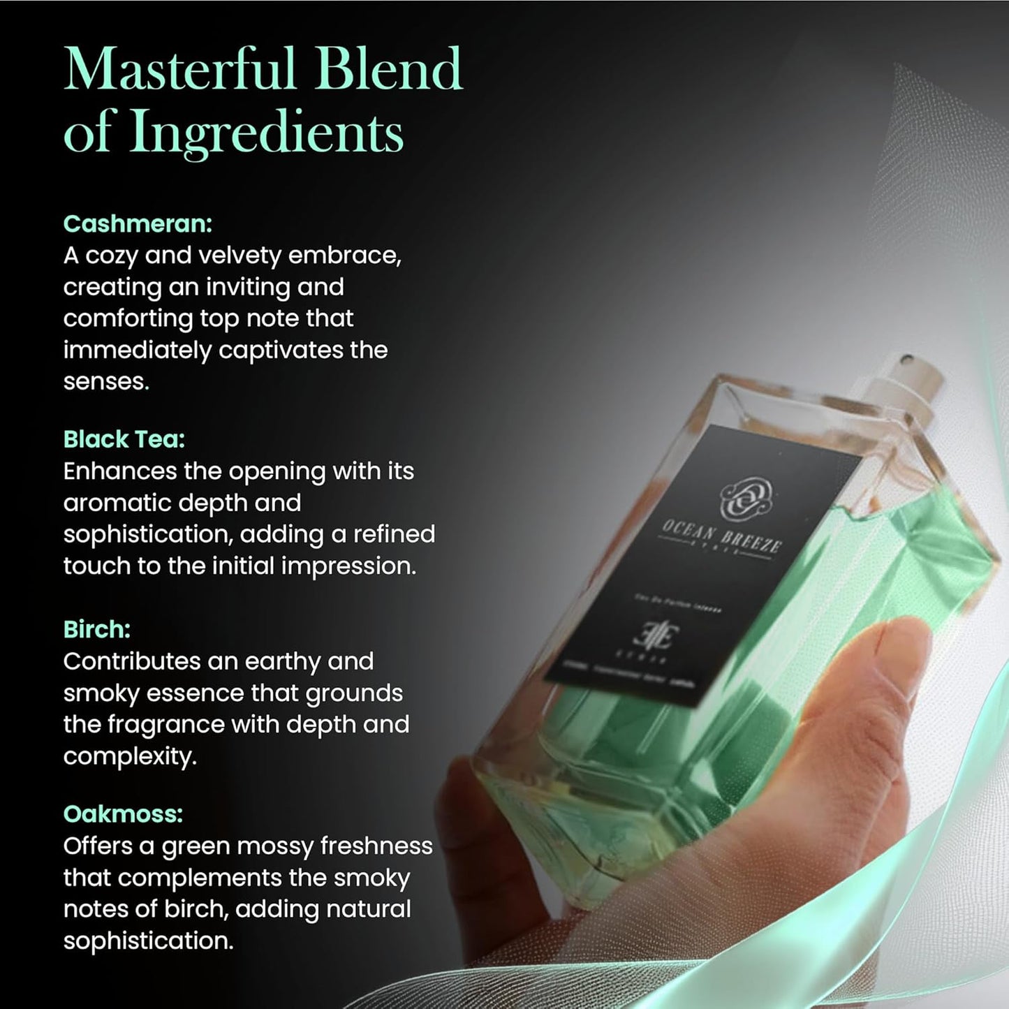 Ocean Breeze Cologne for Men - Fresh Citrusy, Pine-Like Aroma, Deep Earthy Undertones of Cedar, Sandalwood, and White Musk, Long-Lasting Men’s Fragrances – 100 ml