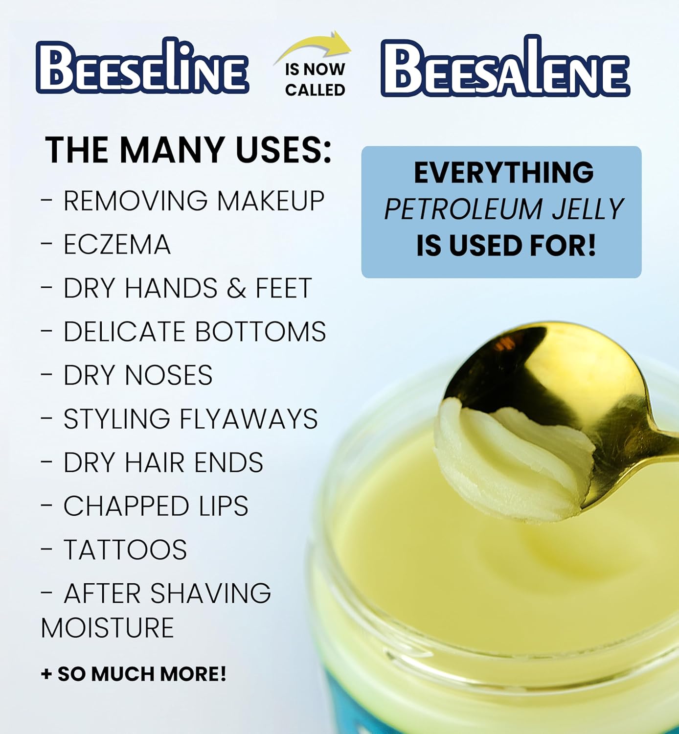 Beesalene Original Unpetroleum - 100% Natural & Hypoallergenic Alternative to Petroleum Jelly - Lips, Hands, Baby, Makeup Remover and More (8 Ounce)