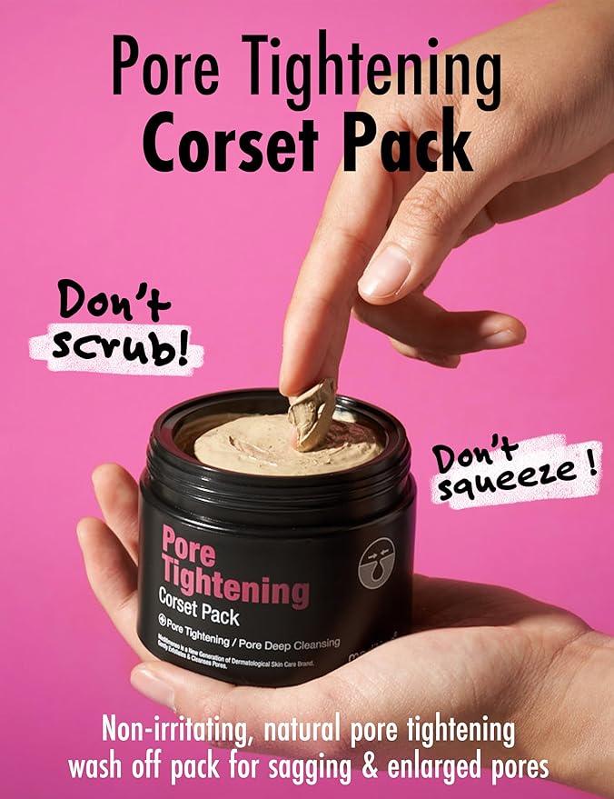 Meditime Pore Corset Pack | Sebum and Pore Minimizer Face Pack | Clay Mask for Blackheads and Pores | Korean Skincare Pore Cleaner & Nose Blackhead Remover | Deep Pore Remover Face Care (3.53 Fl Oz)