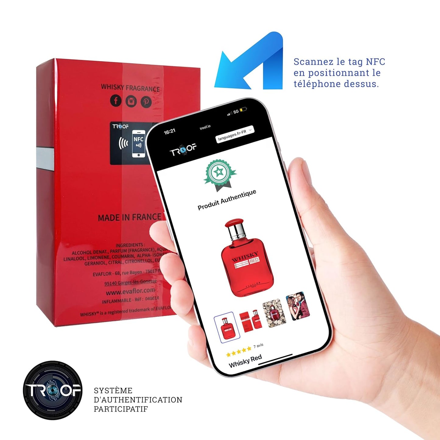 WHISKY RED Eau De Toilette For Men – Passionate And Powerful Scent With Bergamot, Lavender And Vetiver – For The Ambitious And Balanced Man – Made In France By EVAFLORPARIS – 3.4 Fl Oz