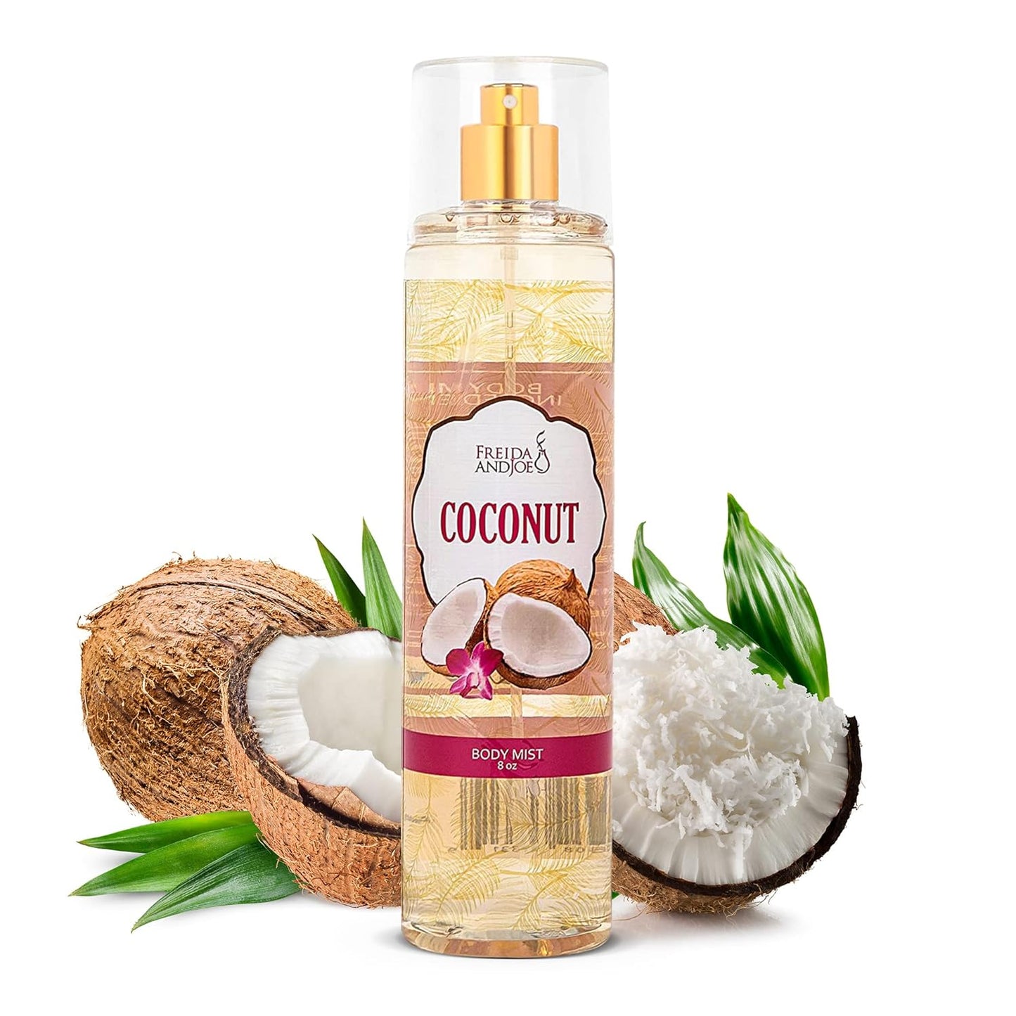 Luxurious Coconut Body Mist Fine Fragrance, Women's Warm & Cozy Luxury Scented Gifts & Presents, 8oz Fine Mist Spray Bottle (Coconut)