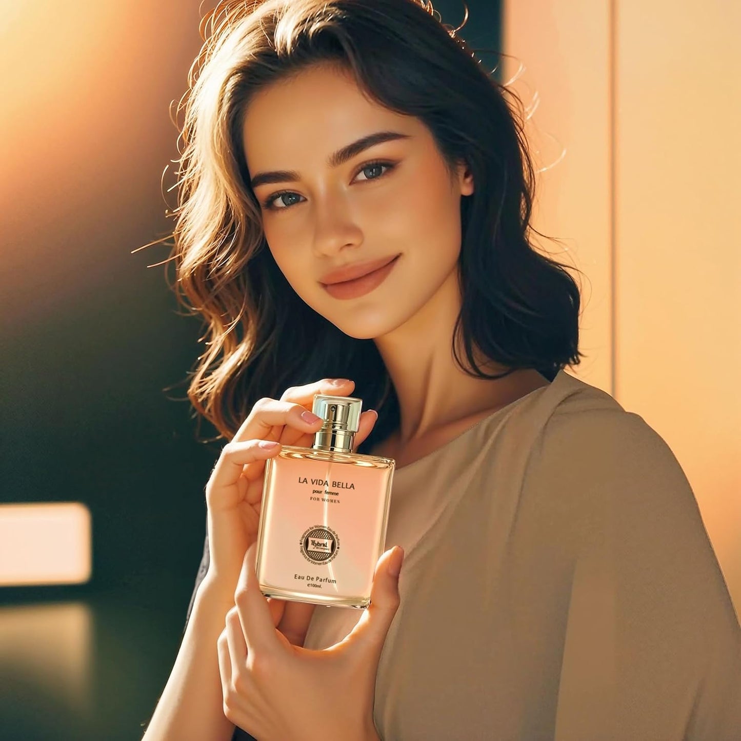 Hybrid & Company La Vida Bella Fragrance for Women Eau De Parfum Natural Spray Elegant Scent, 3.4 Fl Oz