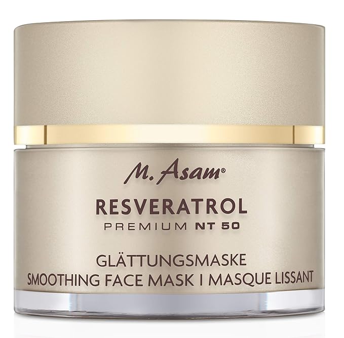 M. Asam Resveratrol Premium NT50 Smoothing Face Mask – Anti-aging face mask skin care with concentrated resveratrol & hyaluronic acid for increased radiance, facial care, 1.69 Fl Oz