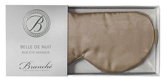 Branche Beauty Belle De Nuit Sleep Mask - Silk Eye Mask 6A Silk 22 Momme Eye Cover Sleepover Shade Blindfold Mask for Luxury Sleep in Total Darkness (Toffee)