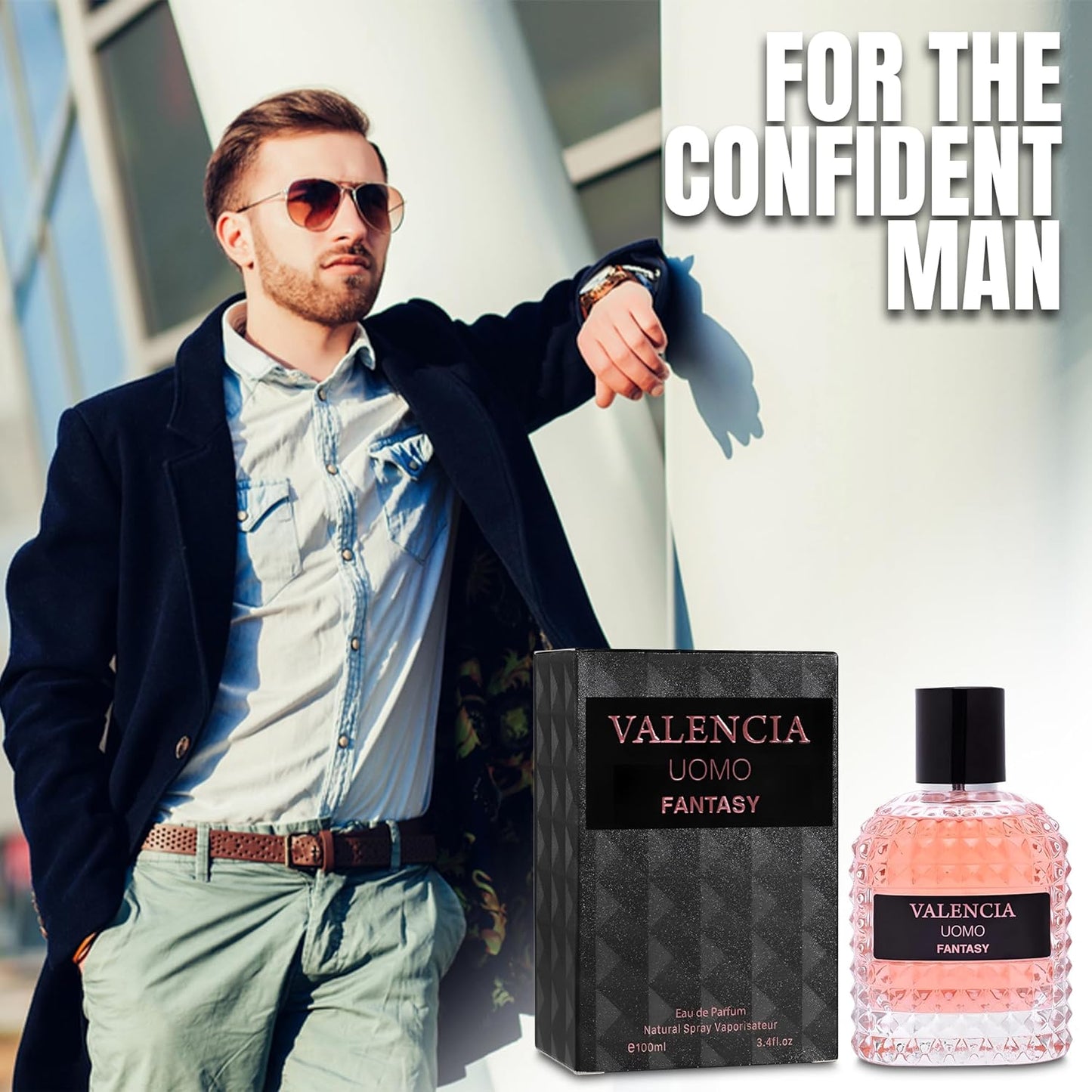 Valencia UOMO Fantasy Women Perfume - Spicy & Woody Fragrance - Top Notes of Sweet Red Apple, Cardamom & Calabrian Bergamot - Base Scent of Warm Tobacco Leaf, Patchouli & Vetiver