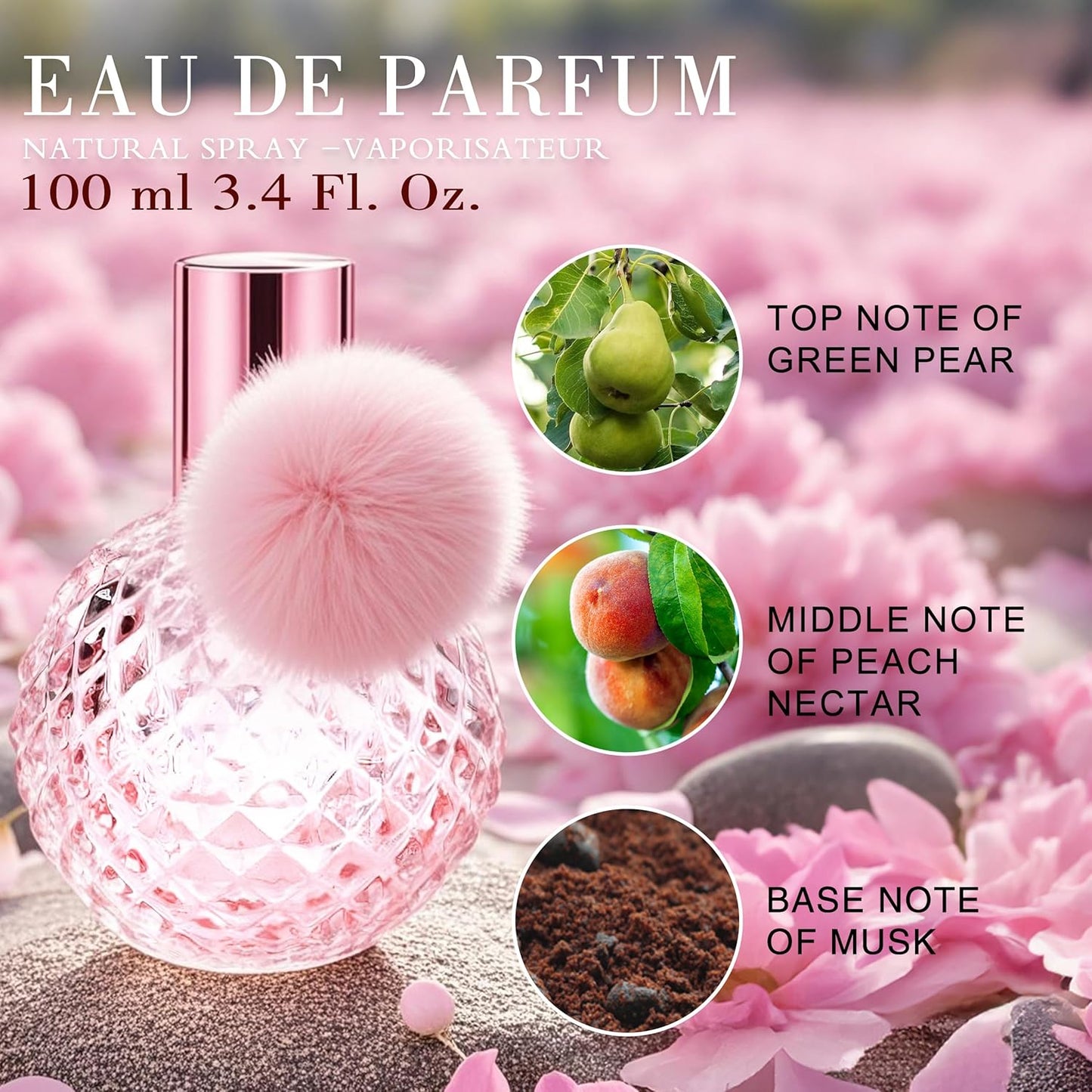 Hybrid & Company Sugar Candy Eau De Parfum Natural Spray Fresh Floral Scent, 3.4 Fl Oz