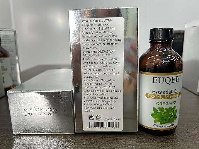 Oregano Essential Oil 4oz / 118ML Large Capacity Oregano Oil Pure Aromatherapy Essential Oils with Glass Dropper for Candle Soap Making, Diffusers