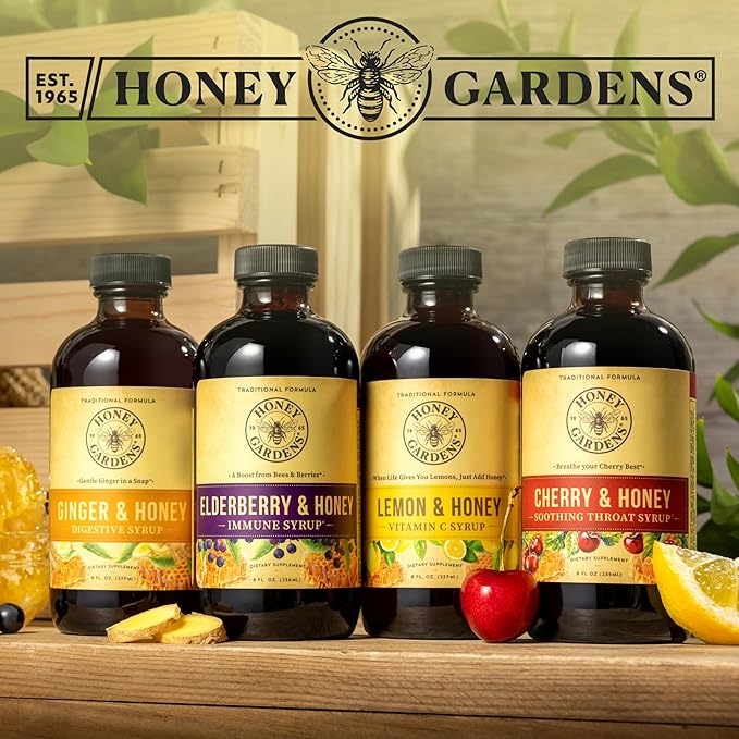 Honey Gardens Elderberry Syrup with Apitherapy 8 fl.