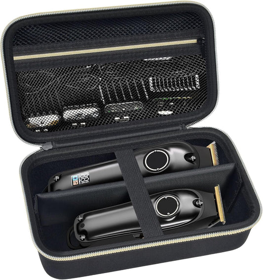 Case Compatible with KIKIDO for Novah for GLAKER for Ufree for FADEKING for GSKY for Romanda Professional Hair Clippers, Beard Trimmer Grooming Storage Holder for Hair Trimmers Set (Box Only) -Black