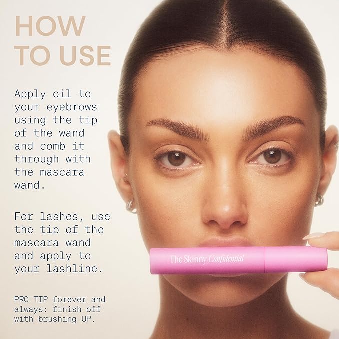 The Skinny Confidential Brow Peptide Serum for Eyebrow & Eyelash Growth - Lengthen, Strengthen & Thicken Brows & Lashes for Fuller, Thicker & Healthier Results - Lightweight, Non-Greasy Formula