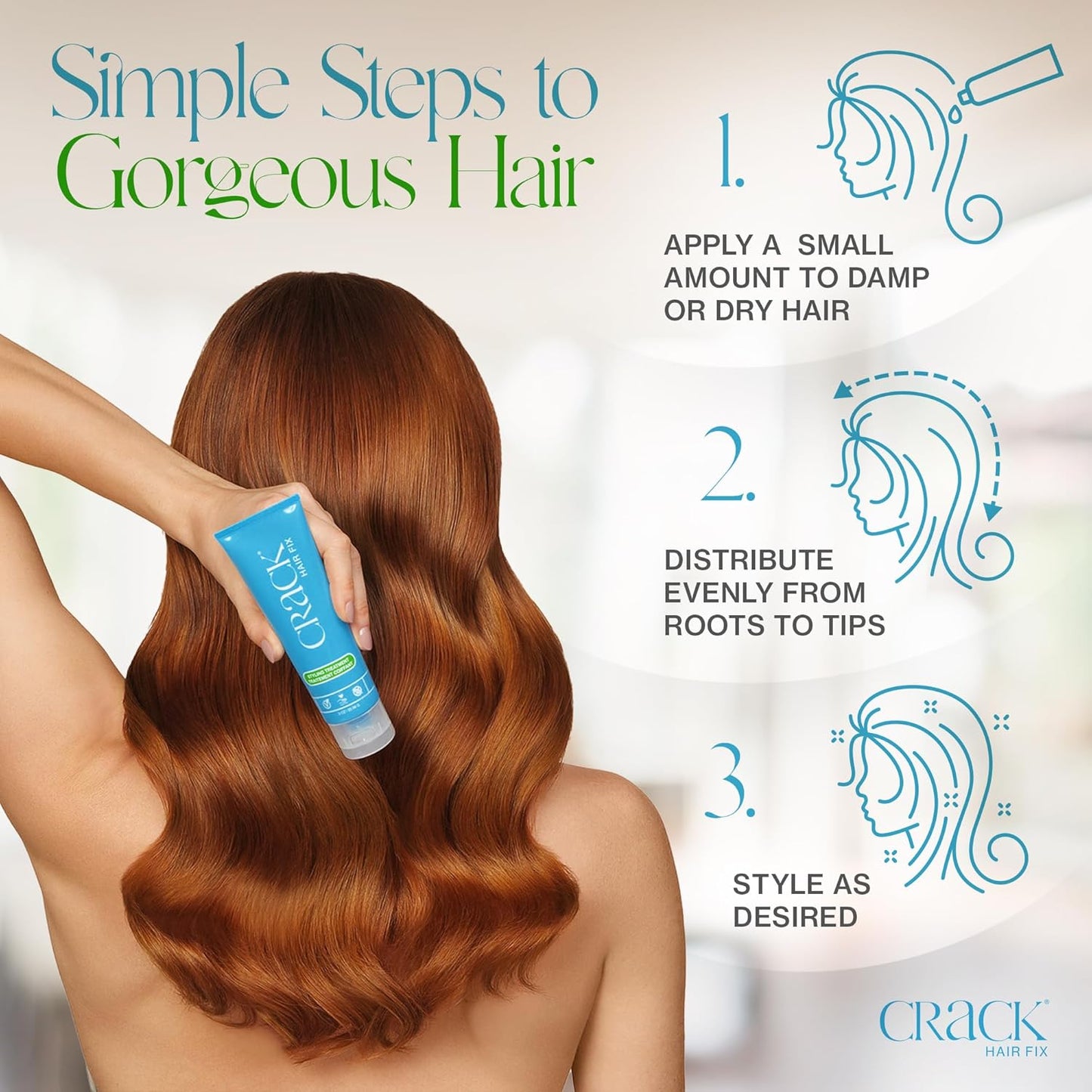 Crack HAIR FIX Styling Creme - Multi-Tasking, Anti-Frizz, Leave-In Styling Aid With Protection