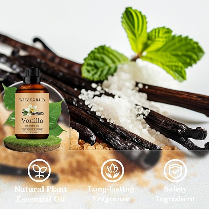 Vanilla Essential Oils 60ML, Pure Vanilla Essential Oil for Aromatherapy Diffuser - 2 Fl Oz