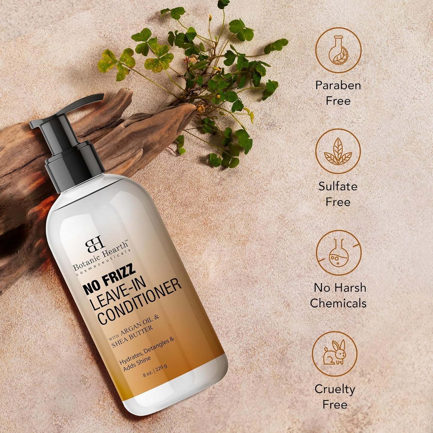 Botanic Hearth Acondicionador para Cabello Rizado, Encrespado, Seco y Dañado | Acondicionador Desenredante Con Manteca de Karité, Aceite de Argán y Alantoína | Suavizar Los Flyaways y Agregar Brillo |