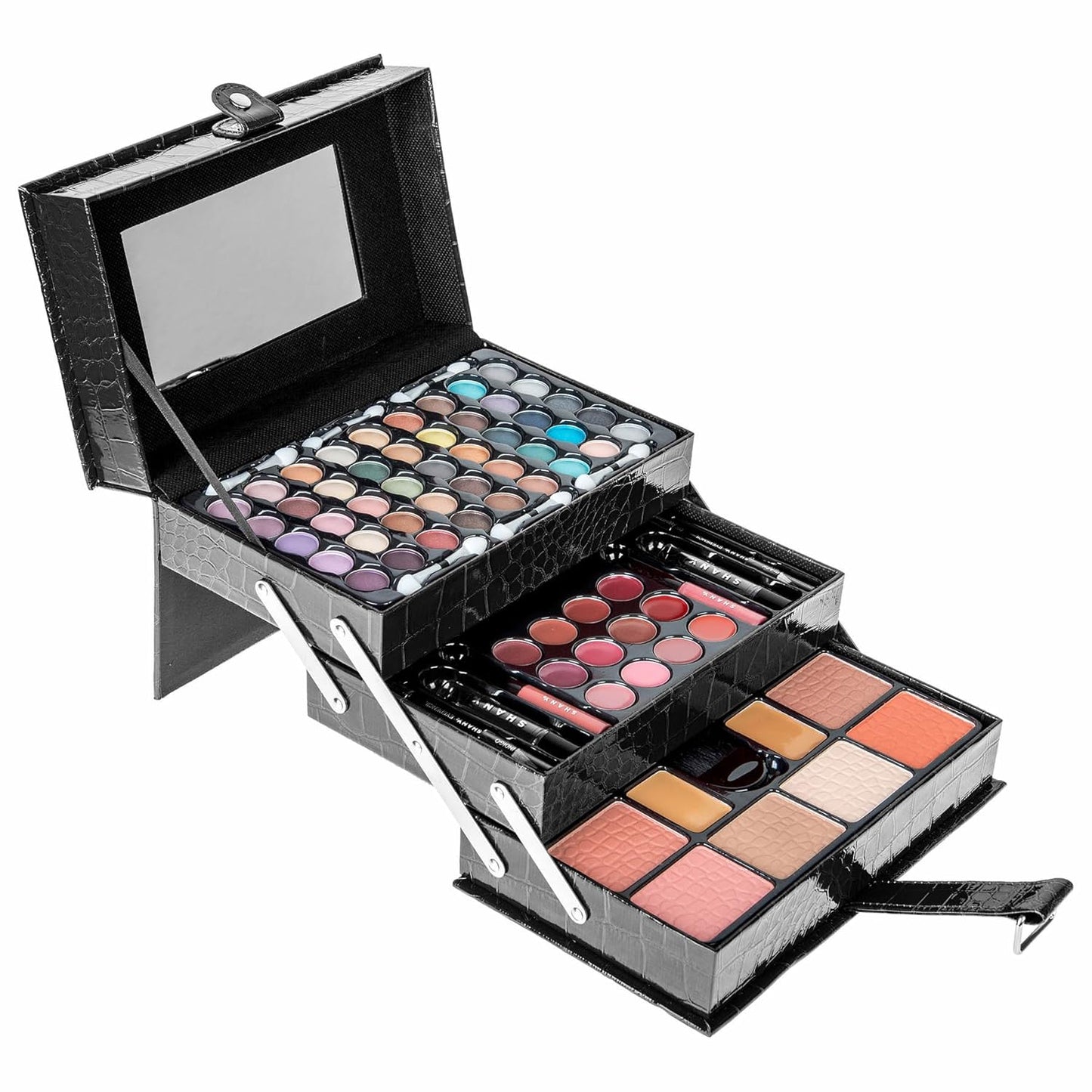 SHANY All In One Makeup Kit (Eyeshadow, Blushes, Powder, Lipstick & More) Holiday Exclusive - BLACK , 72 Piece Set