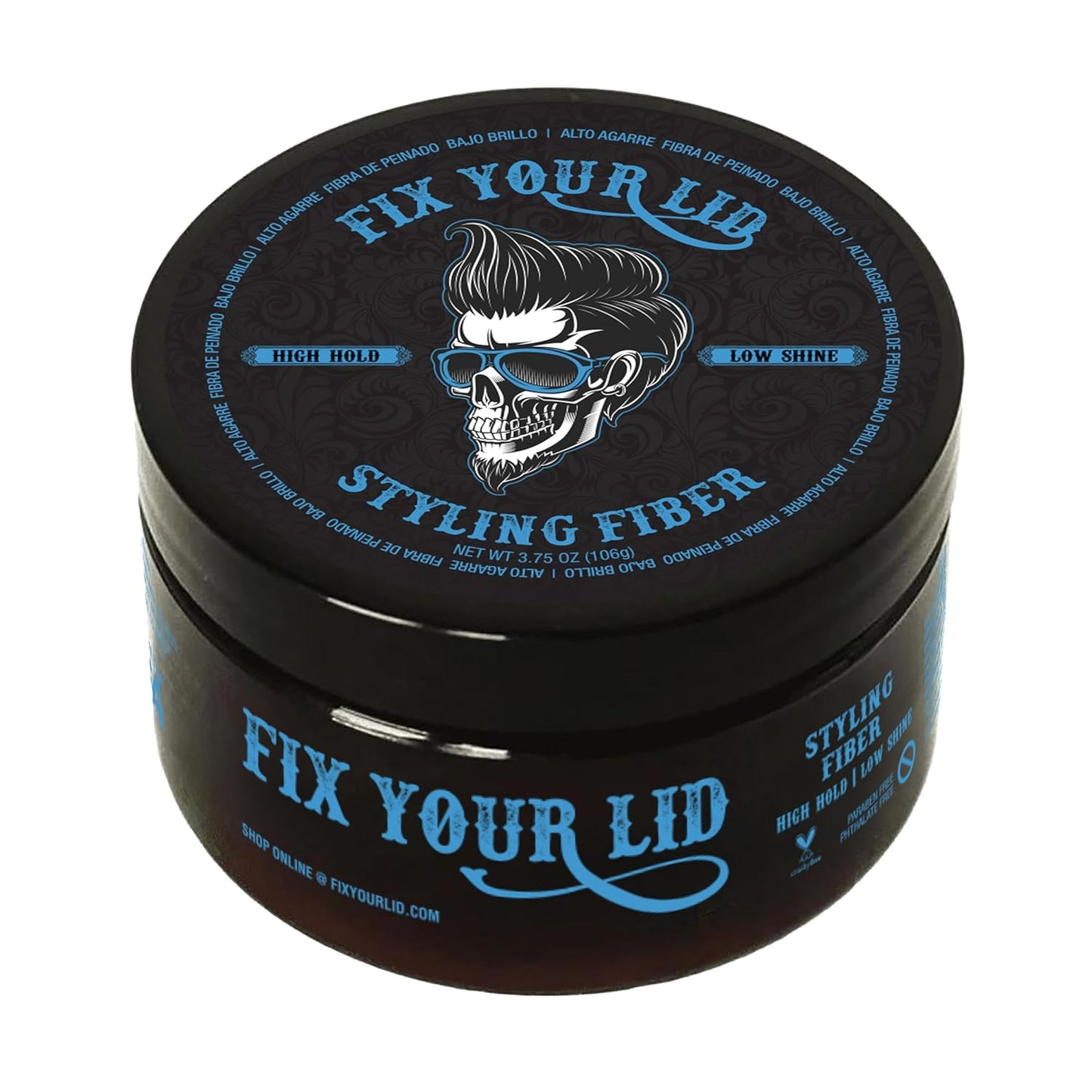 Fix Your Lid-Hair Styling Fiber for Men's and Boys' Short, Choppy Hair Types with High Hold and Low Shine, Infused with Pleasant Citrus Scent, Paraben and Phthalate Free,3.5 oz