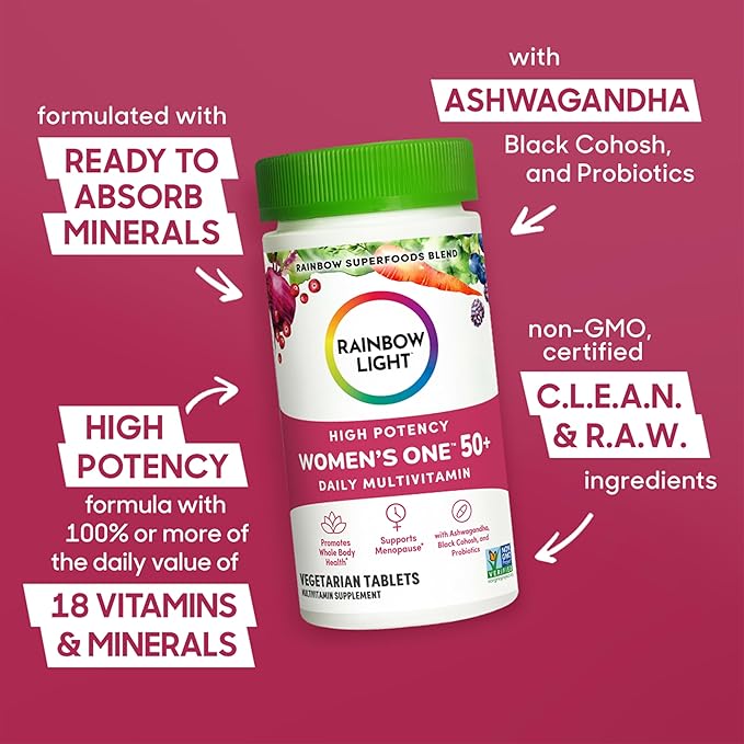 Rainbow Light Multivitamin for Women 50+, 50+ Multivitamin 60 Tablets
