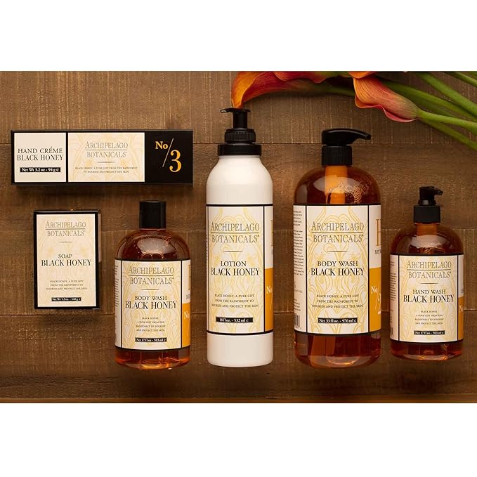 Archipelago Botanicals Black Honey Lotion, Hydrating Lotion for Nourished and Healthy Skin, Scented Body Lotion Free from Parabens, Phthalates and GMOs (18 oz)