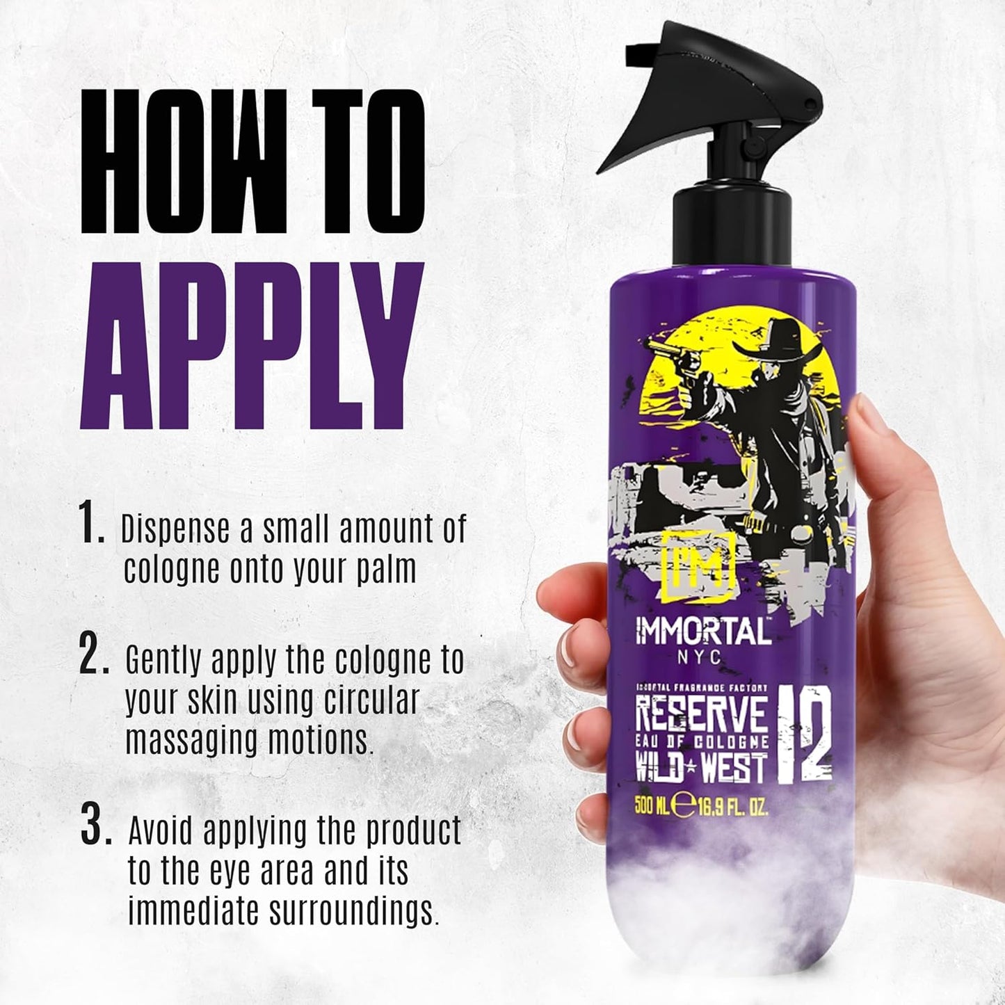 Immortal NYC Reserve 12 Wild West, After Shave Spray Body/Face Men's Cologne,17oz, Exclusive Barbers, Softens Skin, Refreshes, Disinfects and Relieves Face and Skin, Moisturizing Formula After Shaving