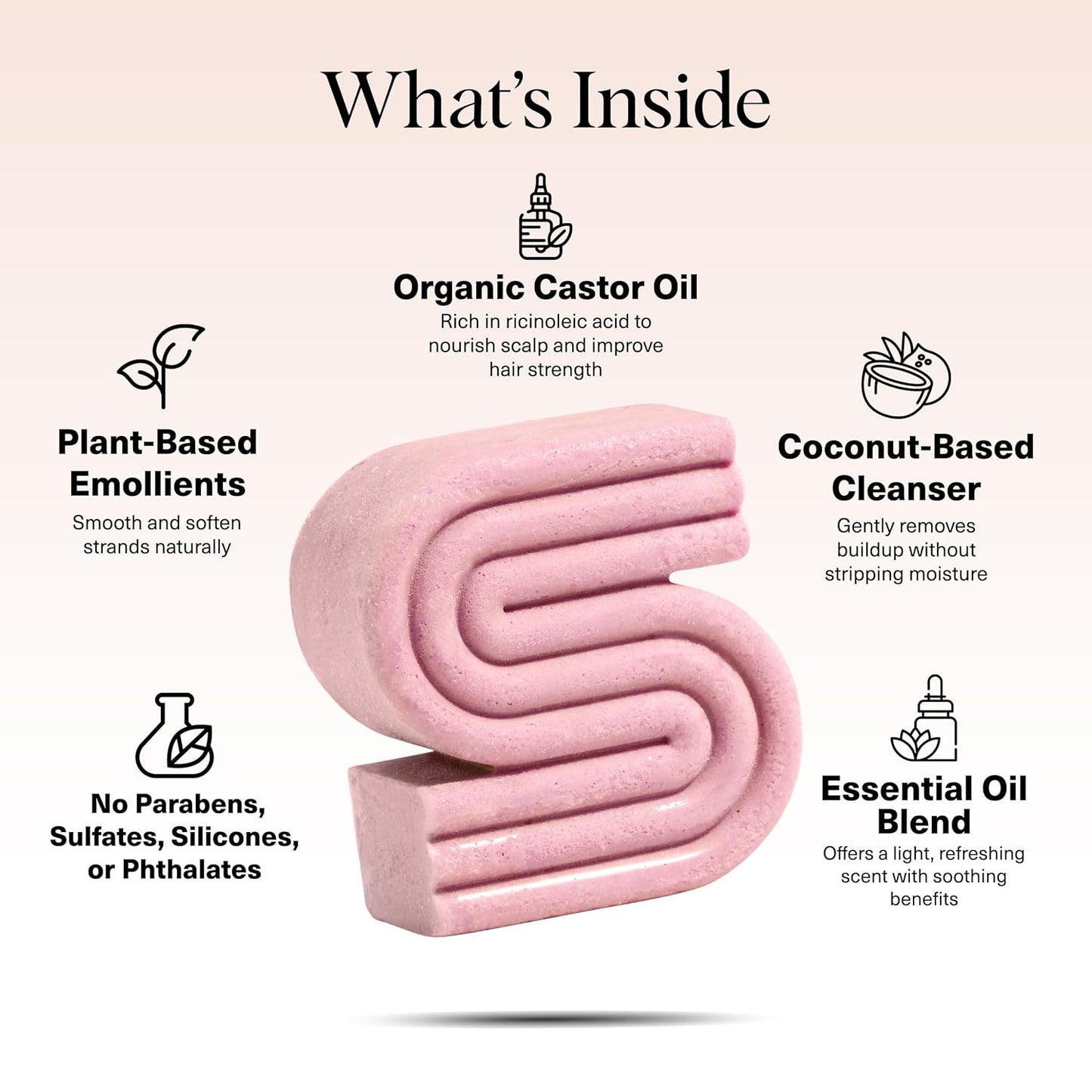 Kitsch Castor Oil Shampoo Bar Soap - Hydrating & Moisturizing Hair Care - Organic Castor Oil Solid Shampoo for Hair Growth & Scalp Nourishment - Silicone & Paraben-Free, Vegan, Made in USA - 3.2oz