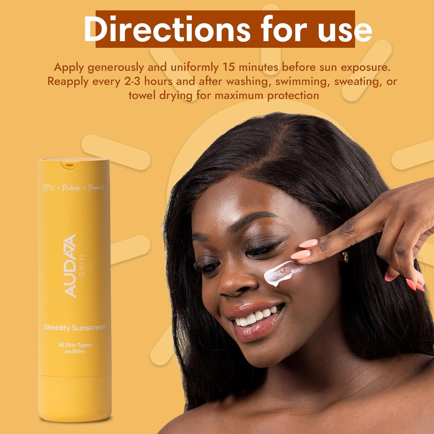 Shieldify Mineral Sunscreen SPF 50 | Face Sunscreen with Zinc Oxide & Hyaluronic Acid | Hydrating Formula for All Skin Tones & Sensitive Skin No White Cast| Dermatologist Tested