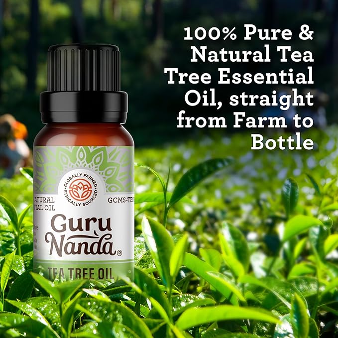 GuruNanda Tea Tree Essential Oil (3x1 Fl Oz) - 100% Pure, Undiluted Aromatherapy Oil for Diffusers, Massages & DIY Recipes - Helps in Skin & Hair Care