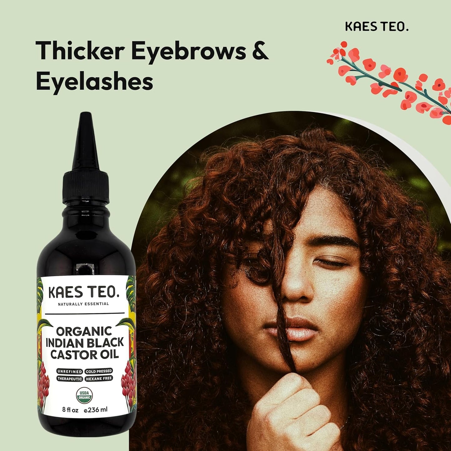 Organic Black Castor Oil for Hair Growth - Not Jamaican Black Castor Oil, Moisturizes Skin, Nail, Scalp, Thicker Eyebrows, Lashes 100% Pure Cold Pressed Hexane Free - Premium Kit, 8 fl oz