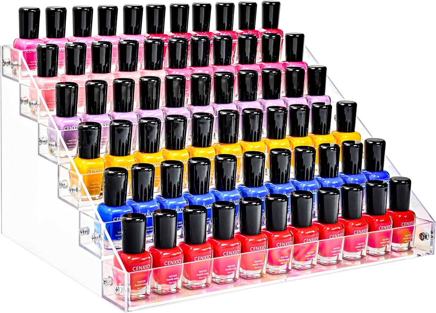 Kingtaily Organizer Rack Stand Holder Large Capacity Acrylic Clear 6 Layers for Nails Polish Essential Oil Lipstick Sunglasses