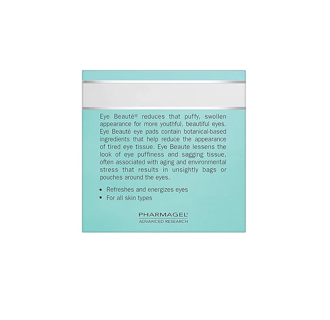 Pharmagel Complexe Eye Beaute Treatment Pads | Herbal Solution | Under Eye Bags and Puffy Eyes Treatment | Pads for Tired, Swollen, and Sagging Eyes - 60 Count