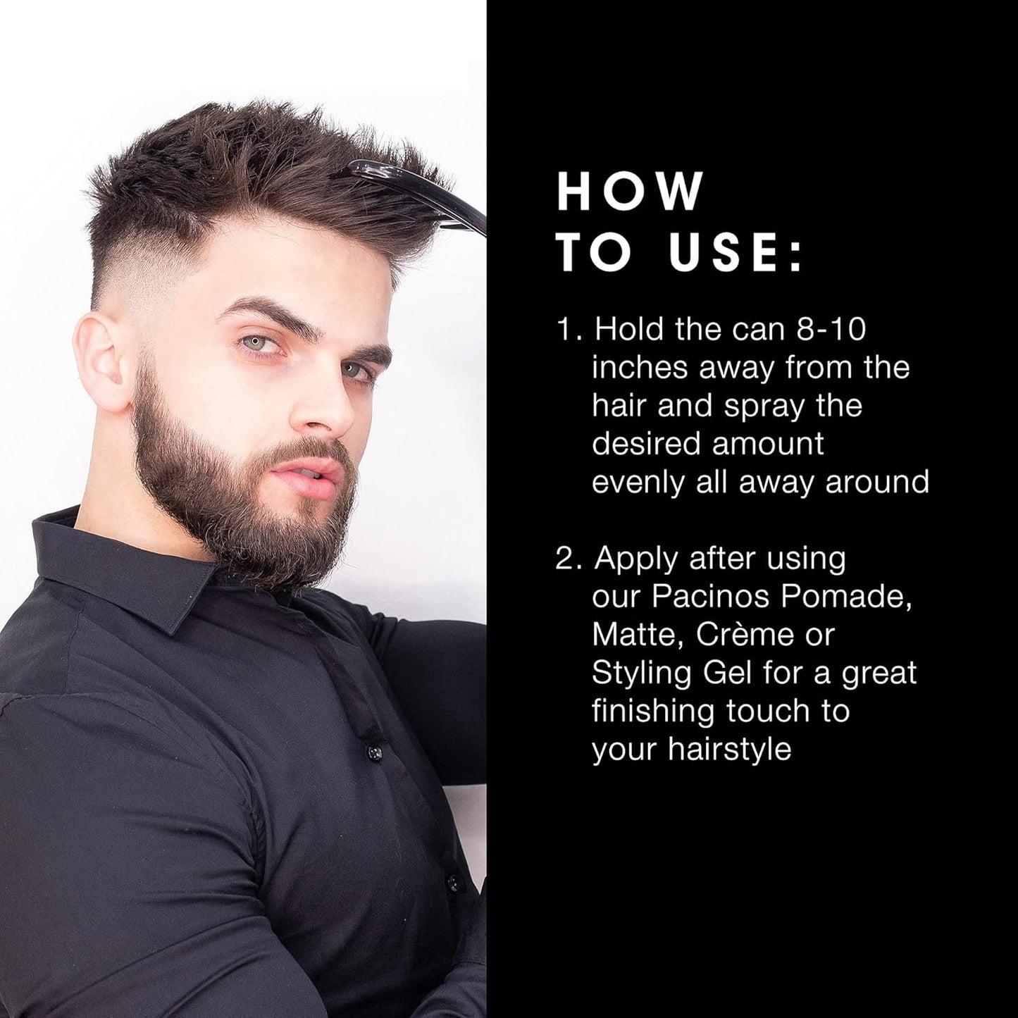 Pacinos Final Touch Hairspray, Anti-Frizz, Firm Hold, Flexible, Fast Drying and Flake Free Aerosol, Add Volume, Texture and Strength to your Hairstyle, Works Against Wind, Moisture and Humidity